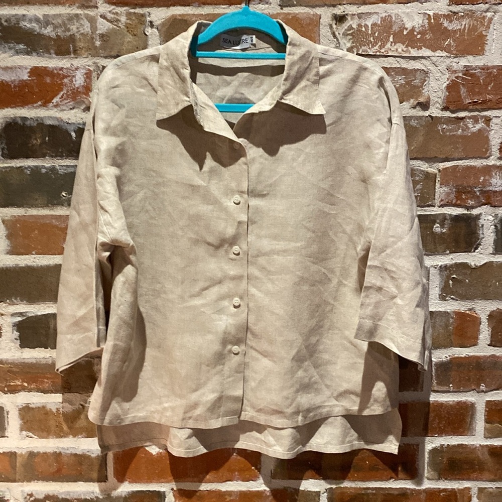Sea Lustre Ophelia Linen Button Down Blouse Size XS/S